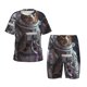 thumbnail image 1 of Balery Cat Astronaut In Space Conjunto de Pijama Infantil de Manga Corta con Estampado – Ropa de Dormir de Algodón Suave-XX-Large, 1 of 6