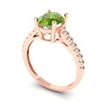 thumbnail image 2 of Solitaire with Accents Engagement Ring for Women - 2.21ct Natural Peridot in 18K Rose Gold Promise Ring, 2 of 6