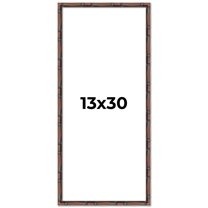 13x30 Frame Brown Bamboo with Dark Coffee/Walnut Finish | Solid Wood Picture Frame Width 0.75