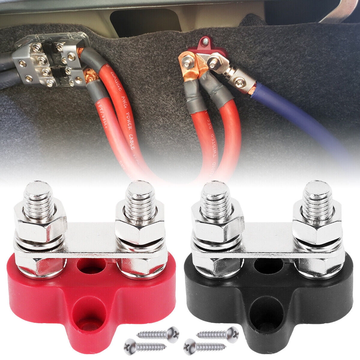 2x Heavy-Duty Terminal Blocks 48V, 1.77x1.69x1.50" for Vehicle & RV Electrical Systems APPLAYERR Spare Part