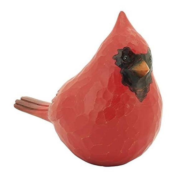 Fennco Styles 5" H Decorative Red Resin Perched Cardinal Sculpture Figurine for Farmhouse, Tabletop, Bookshelf, Garden, Christmas and Holiday Décor
