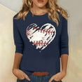 thumbnail image 1 of YLHFASHION T-shirt pour Femmes « Baseball Mom », T-shirt Graphique Cœur de Baseball, Haut Drôle à Manches Courtes, jusqu'à 50 % de Rabais, T-shirt à Manches Longues pour Femmes, 1 of 5
