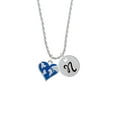 thumbnail image 2 of Delight Jewelry Silvertone Enamel Earth Heart Silvertone Script Initial Disc - N - Charm Necklace, 20"+3", 2 of 4