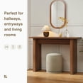 thumbnail image 3 of Wirrytor 43-Inch Square Walnut Console Table for Entryway, Farmhouse Wooden Sofa Tables for Living Room, Behind The Couch Table for Living Room, Entryway Table for Entrance, Plank Entry Table, 3 of 10