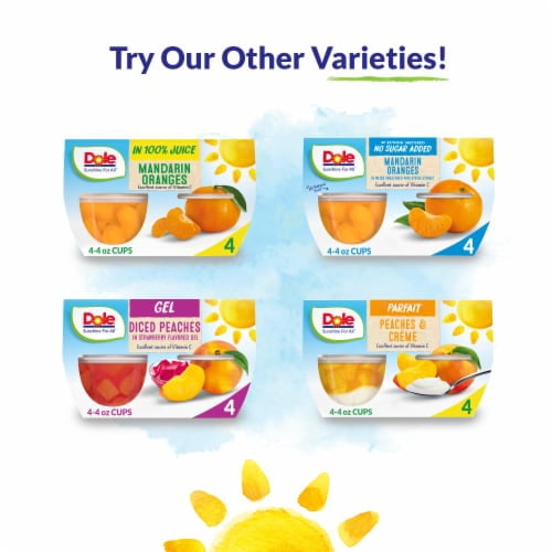 2X-Dole Fruit Bowls Mandarins in Orange Flavored Gel Cups - 4.3 oz - 4 ct