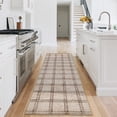 thumbnail image 2 of Washable Checkered Area Rug, Ultra Thin Soft Non Slip Geometric Rug for Living Room Bedroom, Stain Resistant Low Pile Modern Indoor Carpet, Multiple Sizes 2×6 to 10×13 ft, Black Green Camel, 2 of 7