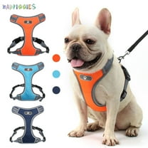 BadPiggies Dog Chest Harness No Pull Adjustable Reflective Walking Pet Vest Harnesses for Small Medium Large Dogs (S, Orange)