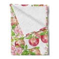 thumbnail image 2 of Victorian Soft Flannel Fleece Blanket, Apple Tree in Summer Time with Flowers Nature Scenery Cultural Artwork Print, Cozy Plush for Indoor and Outdoor Use, 50" x 70", Red White Green, by Ambesonne, 2 of 5