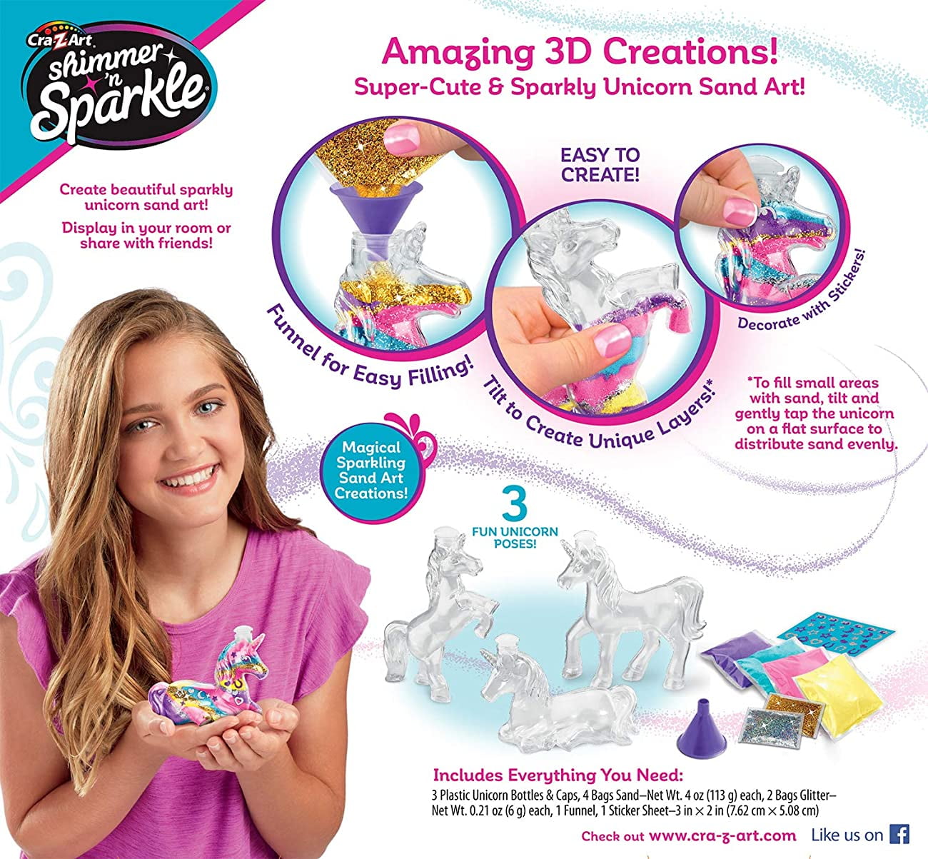 Cra-Z-Art Shimmer 'N Sparkle Sand Creations Kit-Sparkling Unicorn