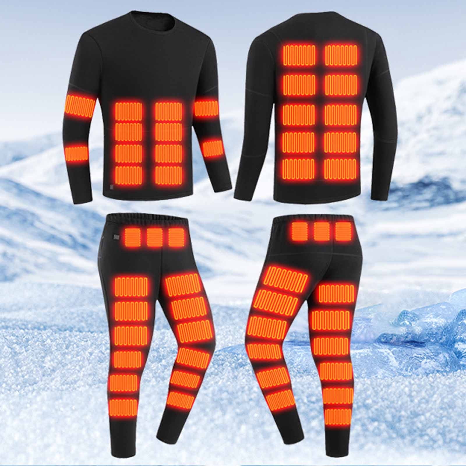 【極美品/DOMINGO】THERMAL CREW TOP L Xdegoge Heated Thermals for Men 2 Piece Sets Heating Underwear