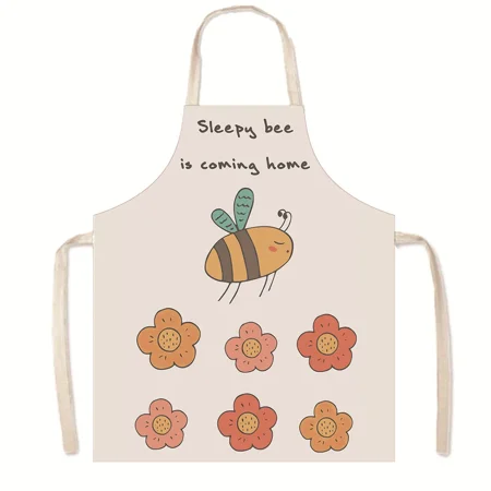 

Cute Cartoon Printed Apron for Adults Children Families Kitchens Daily Work Sleeveless Smocks Hanging Neck Apron Delantal Cocina