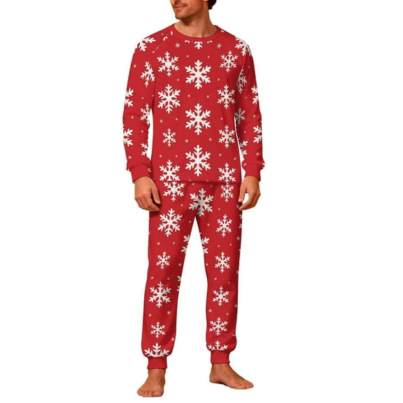 Big and Tall Pajama Set for Men Xmas Elk Tops and Pants Warm Long Sleeve Shirt and Bottom Comfort Christmas Sleepwear Cozy Nightwear Relaxed Two Piece Loungewear for Family