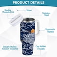thumbnail image 2 of Yayeee 30oz Stainless Steel Tumbler with Straw and Handle Double-Wall Insulated Travel Water Bottle, Blue Night Sky, 2 of 8