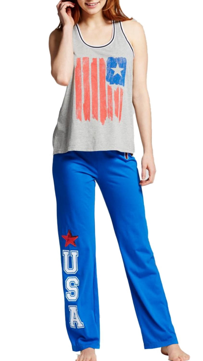 Snooze Button Womens Patriotic USA 2 PC 