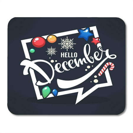 SIDONKU Bubble Red Abstract Hello December Bright Christmas Balls Lollipops and Lettering Composition Best Buy Mousepad Mouse Pad Mouse Mat 9x10