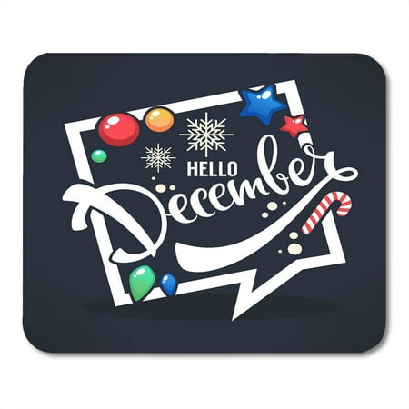 SIDONKU Bubble Red Abstract Hello December Bright Christmas Balls Lollipops and Lettering Composition Best Buy Mousepad Mouse Pad Mouse Mat 9x10 inch