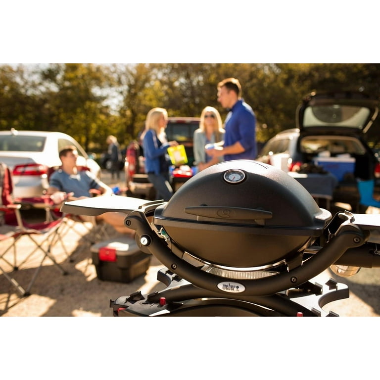 weber アウトドアガスグリル LPG Q1200 Weber Q-1200 Portable BBQ Gas Grill with Small LP, Cast-Iron