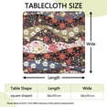 thumbnail image 2 of Pioneer Flower Floral Print Pattern Square Fitted Tablecloth with Elastic Edge,Square Table Cover,Washable Elastic Table Cover for Home Kitchen Party Decor 36"x36", 2 of 6