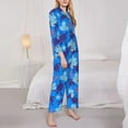 thumbnail image 4 of Kll Ornamental Turtles Print Women'S Long Sleeve Pajamas With Pants Sleepwear Loungewear 2 Set-X-Large, 4 of 9