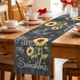 thumbnail image 5 of You Are My Sunshine Table Runner 60 Inches Long Farmhouse Dress Scarves, Yellow Sunflowers Cute Bees Heart Dark Gray Dining Tablerunner for Coffee Table/Kitchen Island/Party Décor, 13" x 60", 5 of 8