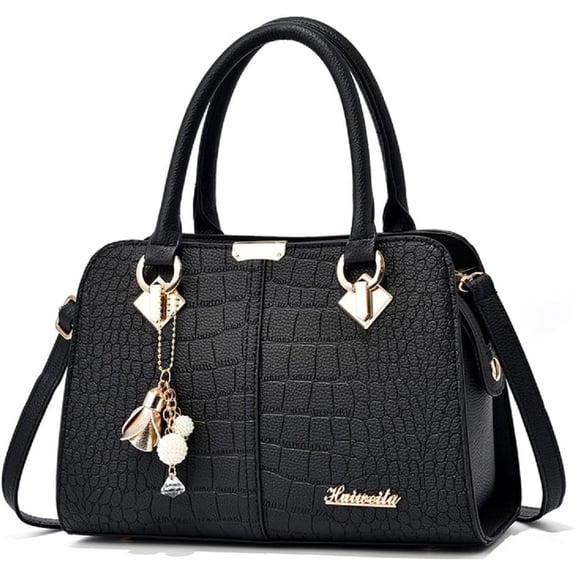 Women Fashion Handbag PU Leather Purse Pendant Top-Handle Satchel Casual Shoulder Bag Tote Crossbody Bag