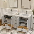 thumbnail image 5 of Ayna Decors Rooh 60 in White Double Sink Bathroom Vanity | 4 Soft Closing Doors | 6 Full Extention Soft Close Drawers | Brushed Nickel Hardware | AVR60WH0002, 5 of 10
