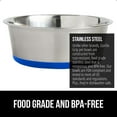 thumbnail image 3 of Dog Bowl Set of 2, Heavy Duty Stainless Steel Bowls by GORILLA GRIP, Holds 8 Cups, Royal Blue, 3 of 8