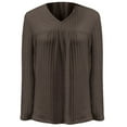 thumbnail image 4 of Gyexs Long Sleeve Shirts for Women V Neck Lightweight Sweaters Casual Tunic Tops Outfits Fall Fashion Clothes Coffee, Size L, 4 of 4