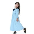 thumbnail image 4 of Krdevn Girls Ethnic Abaya Dress - Elegant Long Sleeve Maxi with V-Neck, Ruffle Detail Modest Party Wear for Teen,12-13 Years, 4 of 7