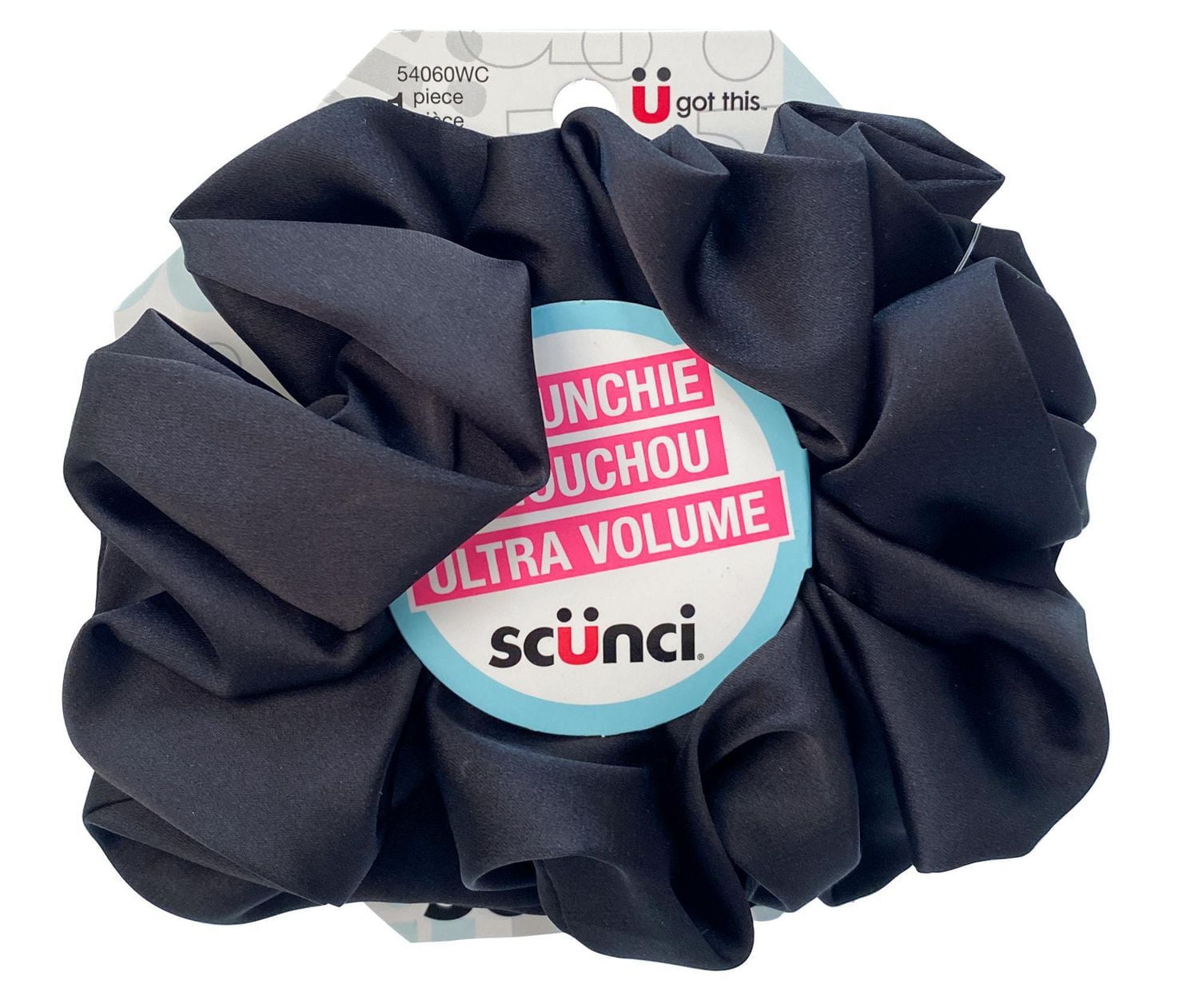 Scunci Oversized Black Scrunchie, Ultra-Volume Black Scrunchie