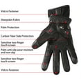 thumbnail image 2 of 1 Pairs Sheepskin Motorcycle Gloves, White Carbon Fiber Shell Motocycle Gloves, Breathable Lightweight Motorcyle Gloves, Touchscreen Motorcycle Riding Gloves for Road Racing, Cycling ,Motocross, 2 of 6