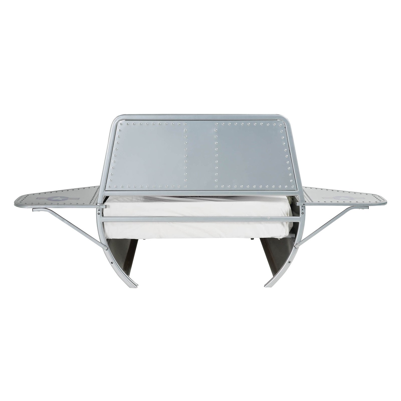 ACME Aeronautic Storage Metal Bed in Silver Finish, Multiple Sizes - image 3 of 11