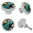 thumbnail image 4 of Peacock Kitchen Hardware: Fluorescent Drawer Pulls - Round 4-Pack, Glow-in-the-Dark Knobs for Cabinets, Wardrobes, and Dressers, 4 of 6