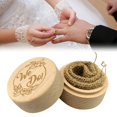 thumbnail image 1 of Fridja 1pcs Personalized Retro Ring Box Wedding Valentines Wooden Holder Jewelry Box, 1 of 5
