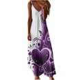 thumbnail image 2 of SMihono Robe Maxi Bohème d'Été pour Femmes Grande Taille Mode d'Été Imprimée Col en V Sans Manches Bretelles Robe Pull Robe de Plage, 2 of 4