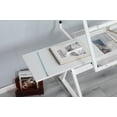 thumbnail image 6 of Kumix Adjustable Tempered Glass Drafting Printing Table with Chair, WHITE, 6 of 7