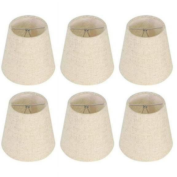 Small Lamp Shade Clip on Bulb Set of 6 for Candelabra Bulbs, Fabric Lampshade for Table Chandelier Wall Lamp