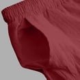 thumbnail image 3 of HomeDM Mens Pants with Pockets Drawstring Elastic Waist Cotton Linen Wine Workout Gym Tapered Joggers Size XL, 3 of 9