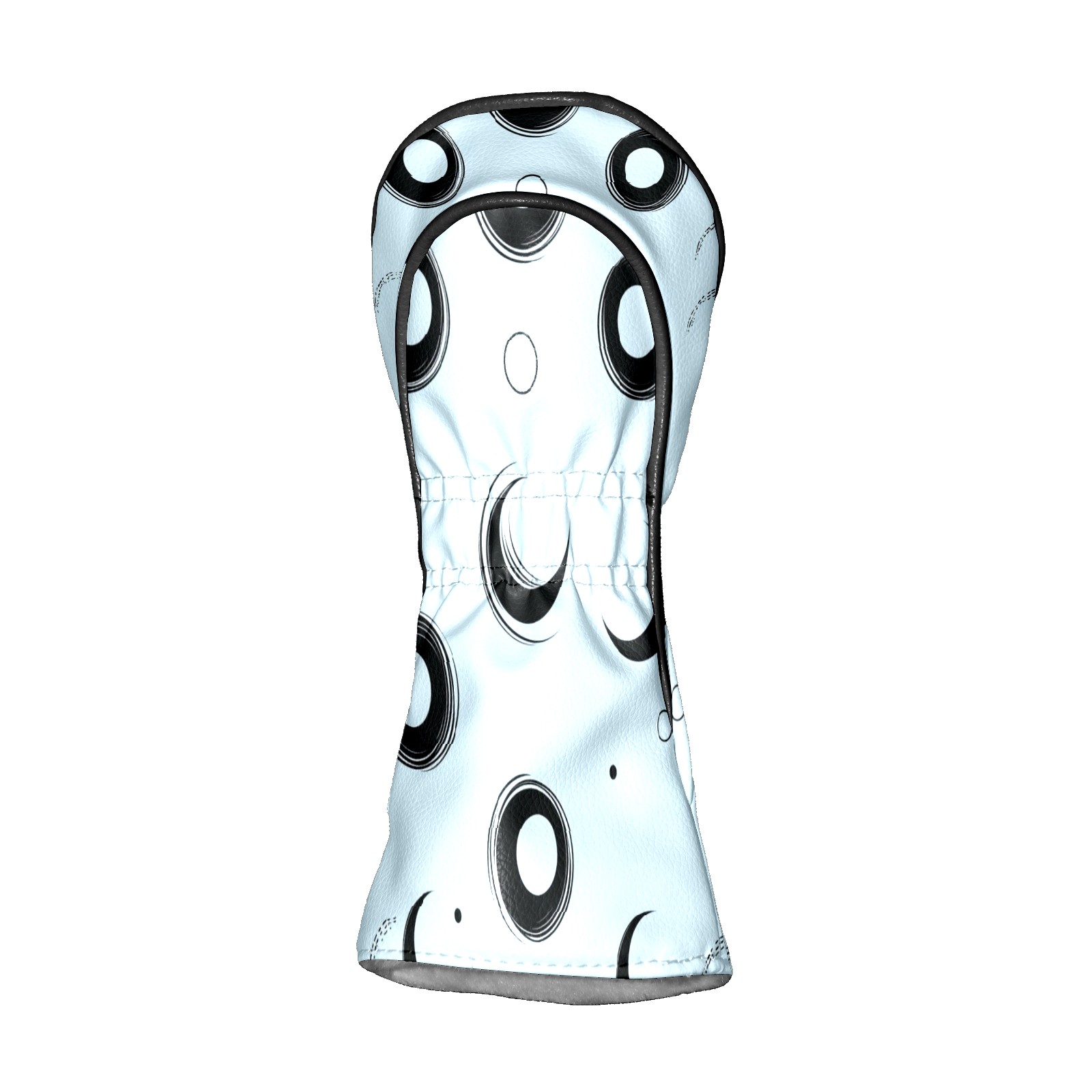 Golf Head Covers Circle Pattern Design for Driver, Wood & Hybrid, Premium Waterproof PU Leather with Plush Lining, Unique Abstract Golf Gifts