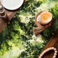 thumbnail image 3 of Green Forest Table Runner 70 Inches, Nature Spring Scenic Woodland Bed Runner Dresser Scarves Tabletop for Indoor Outdoor Parties/Ceremony/Banquet, 13" x 70", 3 of 8