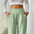 thumbnail image 5 of Ohufall Women's Dress Pants Fashion Solid Casual Elastic High Waist Pants Stretch Slim Fit Straight Leg Trousers Ladies Work Pants for Business, 5 of 8
