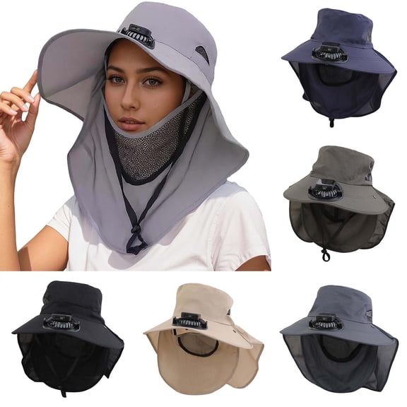 Kcolen Sun Hat for Women Travel Solar Powered Fan Bucket Hat with UPF50 Sun for Outdoor Sports and Summer Activities