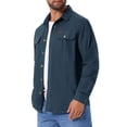thumbnail image 4 of INSPIRAR CHIC Camisas de Trabajo Casual para Hombre de Manga Larga con Botones y Bolsillos para Pesca y Senderismo M Azul Oscuro, 4 of 6