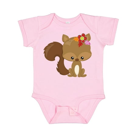 

Inktastic Spring Animals Cute Squirrel Colorful Flowers Gift Baby Boy or Baby Girl Bodysuit