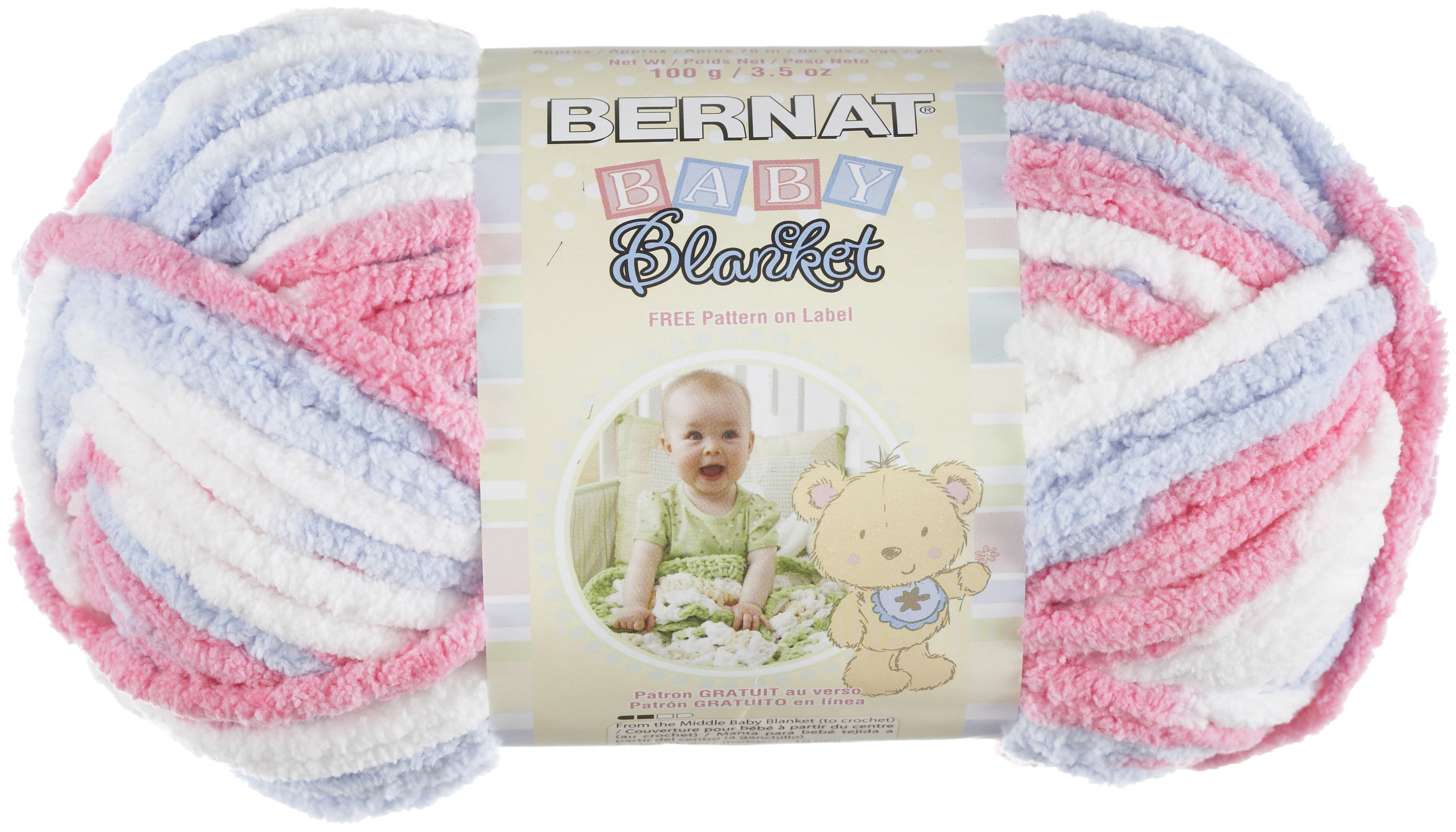 Bernat Baby Blanket Yarn Pink Blue Ombre