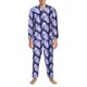 thumbnail image 3 of Balery blue starry sky Skull flower Pijama para Hombre de Dos Piezas con Manga Larga, Conjunto de Dormir y Descanso Suave con Bolsillos-Medium, 3 of 7