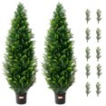 thumbnail image 1 of VEVOR 2 Pack 4' Artificial Cedar Topiary Tree Faux Plant UV Decor In/Outdoor, 1 of 9