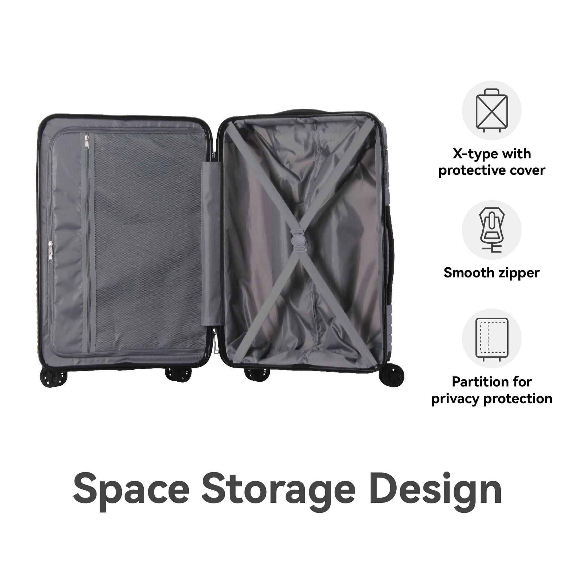 3-Piece Hardshell Luggage Set with TSA Lock, Spinner Wheels, Lightweight PP Suitcase (20/24/28 in)