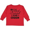 thumbnail image 3 of Inktastic My Best Friend is My Cousin with Hearts Boys or Girls Long Sleeve Toddler T-Shirt, 3 of 5