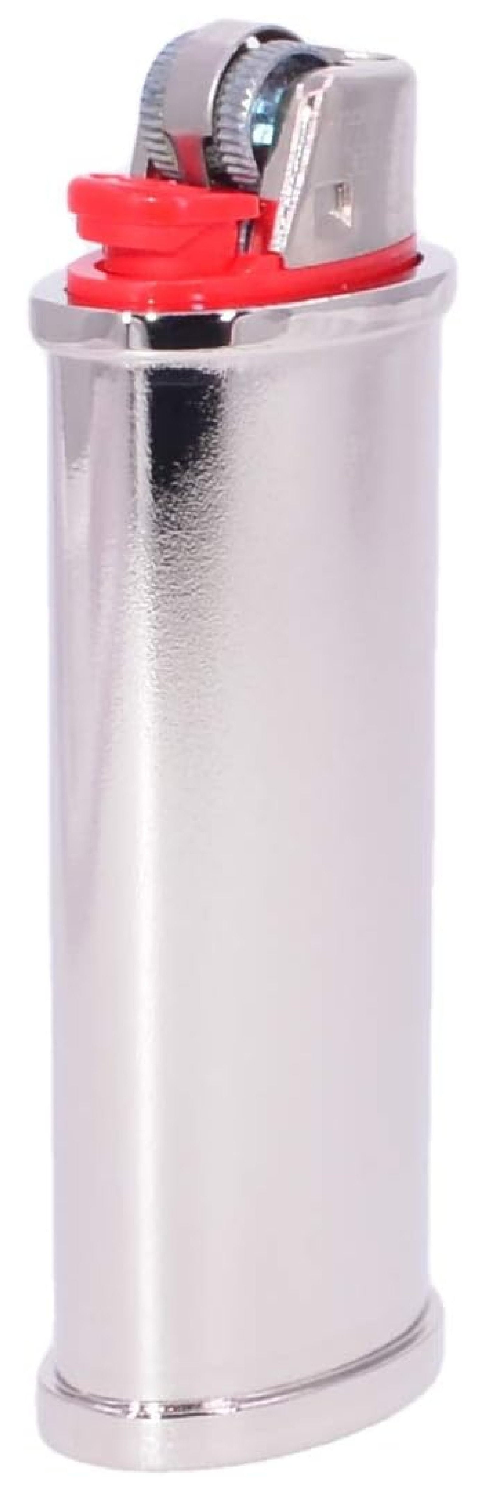Improved Blank Lighter Cover / Sleeve / Case - Silver, No Channel (10 Count)